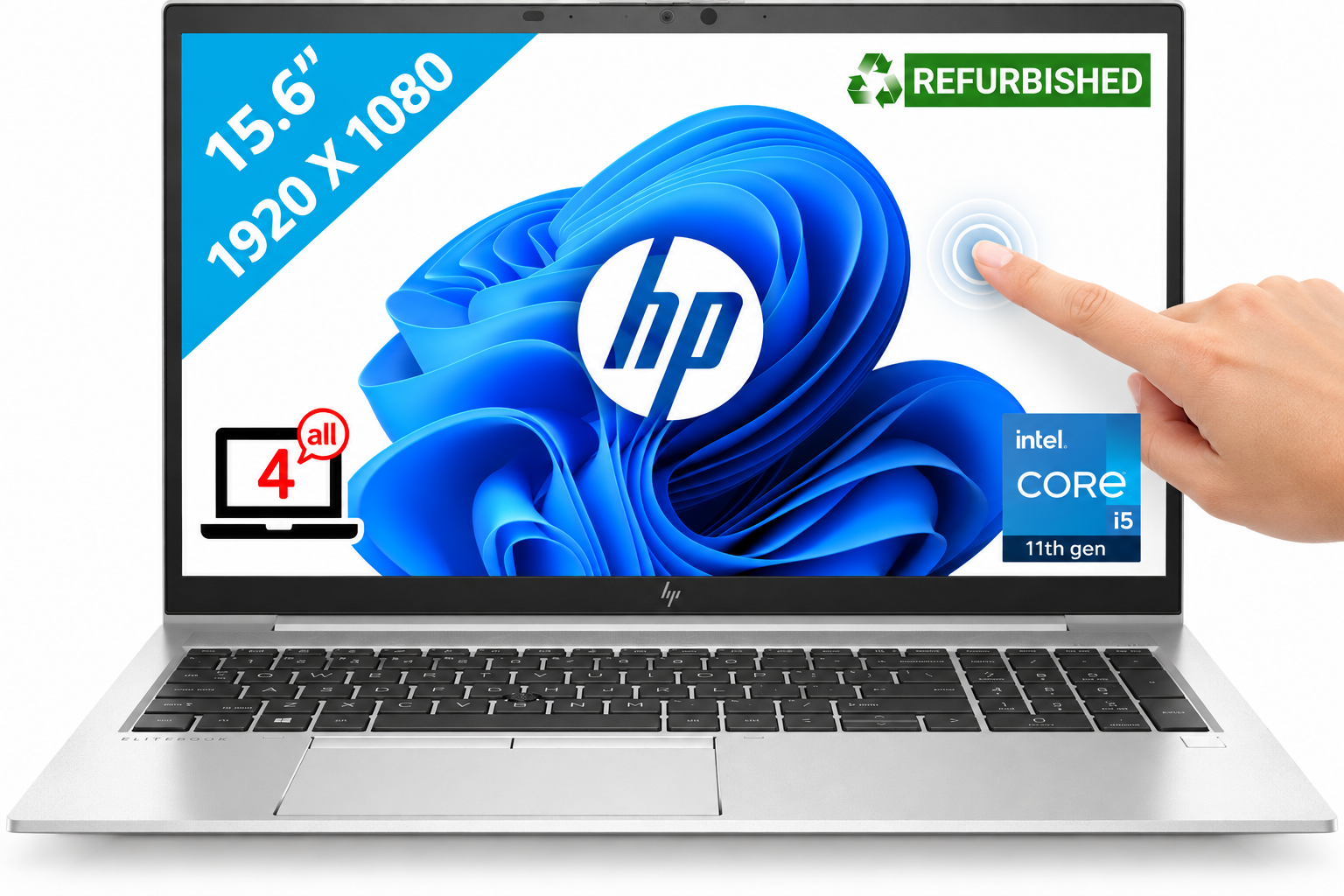HP EliteBook 850 G8 Touch vooraanzicht